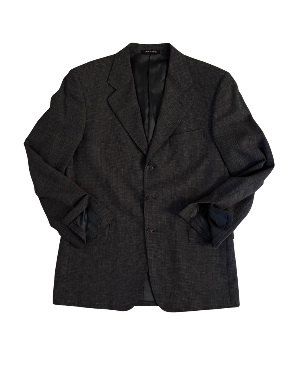 Barney’s New York Y2K Charcoal Gray Three-Button Blazer
